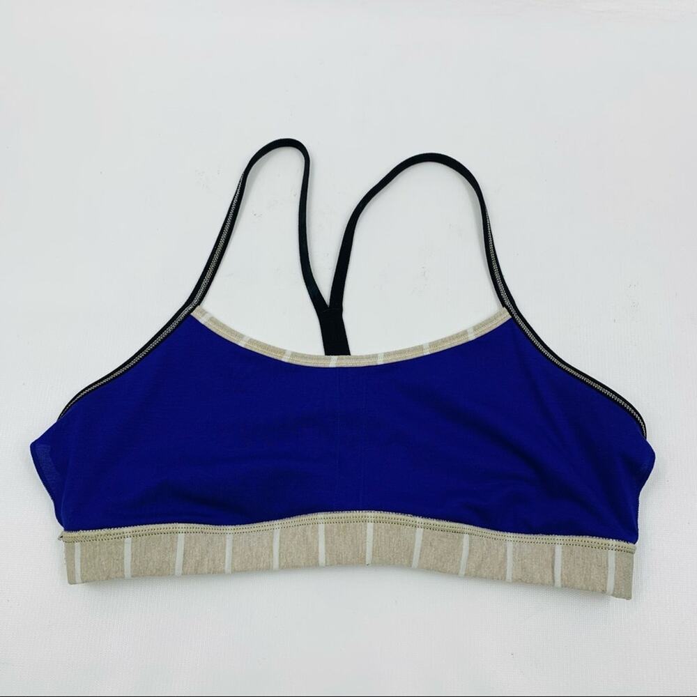 Lululemon Black Cream Striped Sports Bra - Picture 7 of 9